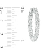 Thumbnail Image 3 of 1/4 CT. T.W. Diamond Illusion Inside-Out Hoop Earrings in Sterling Silver