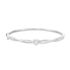 Thumbnail Image 1 of 1/10 CT. T.W. Diamond Heart Knot Bangle in Sterling Silver