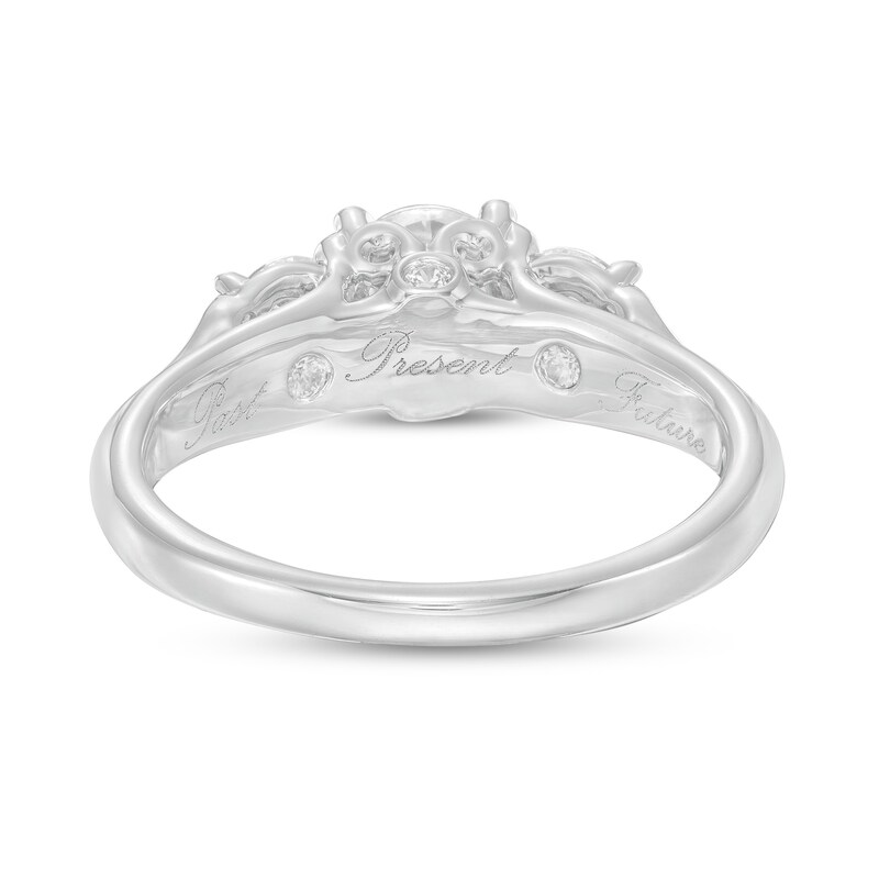 Main Image 4 of 1-1/2 CT. T.W. Certified Diamond Past Present Future® Engagement Ring in 14K White Gold (I/I2)