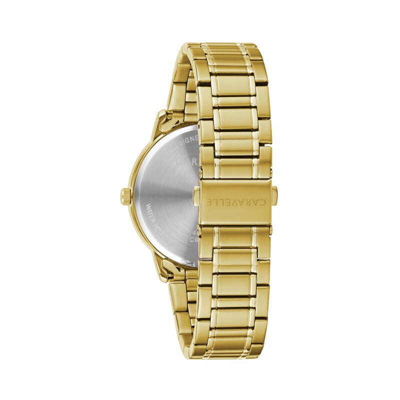 Men's Caravelle by Bulova Gold-Tone Watch with White Dial (Model: 44A114)
