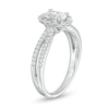 Thumbnail Image 2 of 3/4 CT. T.W. Certified Oval Diamond Frame Engagement Ring in 14K White Gold (I/I2)