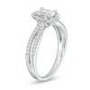Thumbnail Image 3 of 3/4 CT. T.W. Certified Oval Diamond Frame Engagement Ring in 14K White Gold (I/I2)