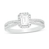 3/4 CT. T.W. Certified Emerald-Cut Frame Split Shank Engagement Ring In 14K White Gold (I/I1)