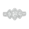 Thumbnail Image 3 of 1-1/2 CT. T.W. Certified Marquise Diamond Frame Past Present Future® Engagement Ring in 14K White Gold (I/SI2)