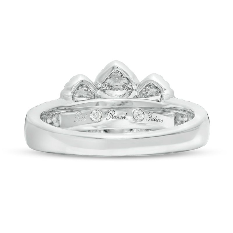 1-1/2 CT. T.W. Certified Marquise Diamond Frame Past Present Future® Engagement Ring in 14K White Gold (I/SI2)