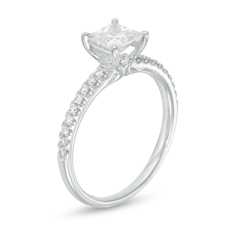 Celebration Ideal 1 CT. T.W. Certified Princess-Cut Diamond Engagement Ring in 14K White Gold (I/I1)