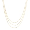 Made In Italy Mirrored Flat-Link And Cable Chain Alternating Triple Strand Bolo Necklace In 14K Gold - 28