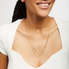 Thumbnail Image 2 of Made in Italy Mirrored Flat-Link and Cable Chain Alternating Triple Strand Bolo Necklace in 14K Gold - 28"