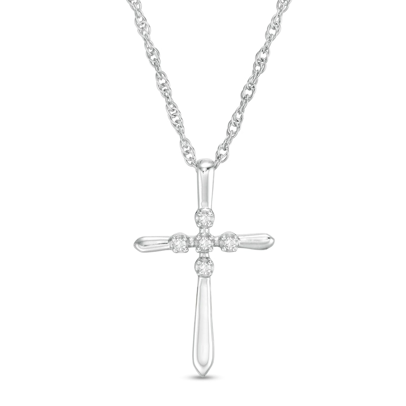 Diamond Accent Cross Pendant in Sterling Silver