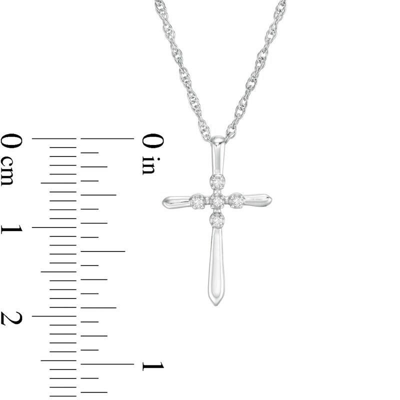 Diamond Accent Cross Pendant in Sterling Silver