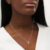 Thumbnail Image 2 of 1/20 CT. T.W. Diamond Overlay Cross Pendant in Sterling Silver