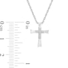 Thumbnail Image 2 of 1/20 CT. T.W. Diamond Overlay Cross Pendant in Sterling Silver