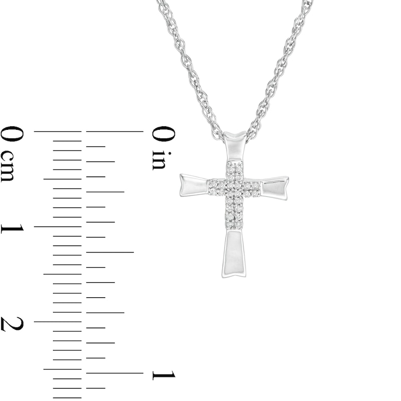 1/20 CT. T.W. Diamond Overlay Cross Pendant in Sterling Silver