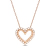 Thumbnail Image 1 of 1/5 CT. T.W. Diamond Heart Outline Pendant in 10K Rose Gold