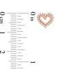 Thumbnail Image 3 of 1/5 CT. T.W. Diamond Heart Outline Stud Earrings in 10K Rose Gold