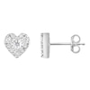 Thumbnail Image 0 of 1/5 CT. T.W. Diamond Heart Stud Earrings in Sterling Silver