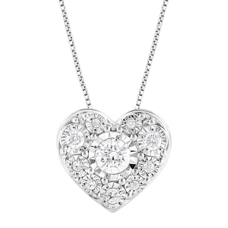 1/5 CT. T.W. Diamond Heart Pendant in Sterling Silver Zales Outlet