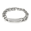 Thumbnail Image 1 of 1/6 CT. T.W. Diamond Row ID Curb Chain Bracelet in Stainless Steel - 8.5"