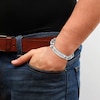 Thumbnail Image 2 of 1/6 CT. T.W. Diamond Row ID Curb Chain Bracelet in Stainless Steel - 8.5"