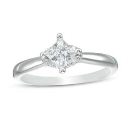 5/8 CT. T.W. Princess-Cut Diamond Engagement Ring in 14K White Gold (I/I2)