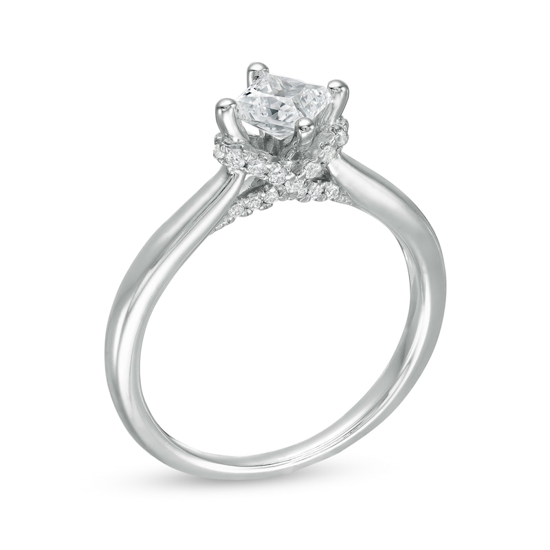 Main Image 3 of 5/8 CT. T.W. Princess-Cut Diamond Engagement Ring in 14K White Gold (I/I2)