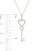 Thumbnail Image 2 of 1/10 CT. T.W. Diamond Double Heart-Top Key Pendant in 10K Gold