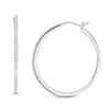Thumbnail Image 1 of 1/20 CT. T.W. Diamond Hoop Earrings in Sterling Silver