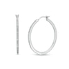 Thumbnail Image 1 of Diamond Accent Hoop Earrings in Sterling Silver