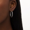 Thumbnail Image 2 of Diamond Accent Hoop Earrings in Sterling Silver