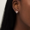 Thumbnail Image 1 of Diamond Accent Heart Outline Frame Stud Earrings in 10K Rose Gold