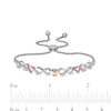 1/20 CT. T.W. Diamond Alternating Infinity Heart Bolo Bracelet in Sterling Silver and 10K Rose Gold - 9.5