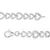 Thumbnail Image 3 of 1/15 CT. T.W. Diamond Alternating Sideways Hearts Bracelet in Sterling Silver - 7.5"