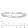 Thumbnail Image 4 of 1/15 CT. T.W. Diamond Alternating Sideways Hearts Bracelet in Sterling Silver - 7.5"
