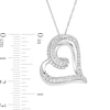 Thumbnail Image 2 of 1/2 CT. T.W. Diamond Tilted Swirl Heart Pendant in 10K White Gold