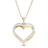 Thumbnail Image 0 of 1/10 CT. T.W. Diamond Overlay Double Heart Outline Pendant in 10K Gold