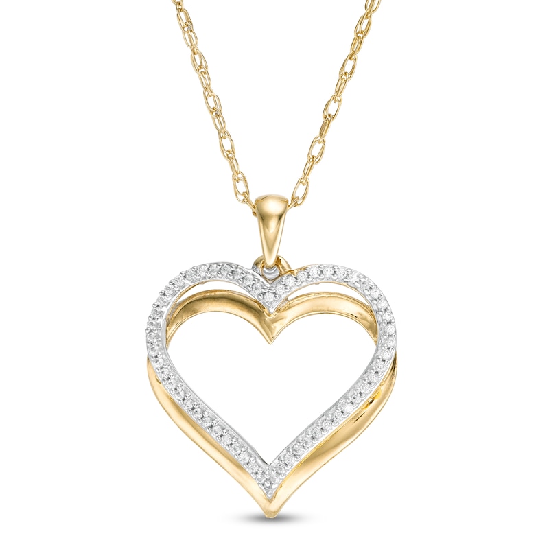 Macy's, Jewelry, Diamond Swirl Heart Pendant Necklace