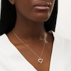Thumbnail Image 2 of 1/10 CT. T.W. Diamond Overlay Double Heart Outline Pendant in 10K Gold