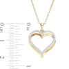 Thumbnail Image 3 of 1/10 CT. T.W. Diamond Overlay Double Heart Outline Pendant in 10K Gold