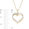 Thumbnail Image 2 of 1/10 CT. T.W. Diamond Overlay Double Heart Outline Pendant in 10K Gold