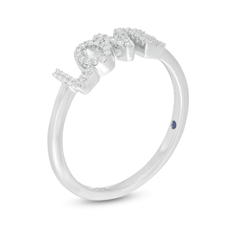 Main Image 2 of Vera Wang Love Collection 1/10 CT. T.W. Diamond "LOVE" Ring in Sterling Silver