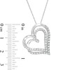 Thumbnail Image 3 of 1 CT. T.W. Diamond Double Swirl Tilted Heart Pendant in 10K White Gold