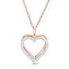 Thumbnail Image 0 of 1/10 CT. T.W. Diamond Overlay Heart Pendant in 10K Rose Gold
