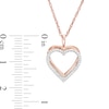 Thumbnail Image 2 of 1/10 CT. T.W. Diamond Overlay Heart Pendant in 10K Rose Gold