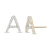Thumbnail Image 1 of 1/10 CT. T.W. Diamond "A" Initial Stud Earrings in 10K Gold