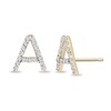 Thumbnail Image 1 of 1/10 CT. T.W. Diamond "A" Initial Stud Earrings in 10K Gold