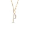 Thumbnail Image 2 of 1/10 CT. T.W. Diamond "P" Initial Pendant in 10K Gold