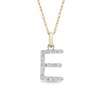 Thumbnail Image 1 of 1/10 CT. T.W. Diamond "E" Initial Pendant in 10K Gold
