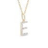 Thumbnail Image 2 of 1/10 CT. T.W. Diamond "E" Initial Pendant in 10K Gold