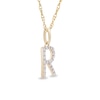 Thumbnail Image 2 of 1/10 CT T.W. Diamond "R" Initial Pendant in 10K Gold