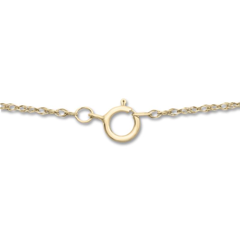 Main Image 3 of 1/10 CT T.W. Diamond "R" Initial Pendant in 10K Gold
